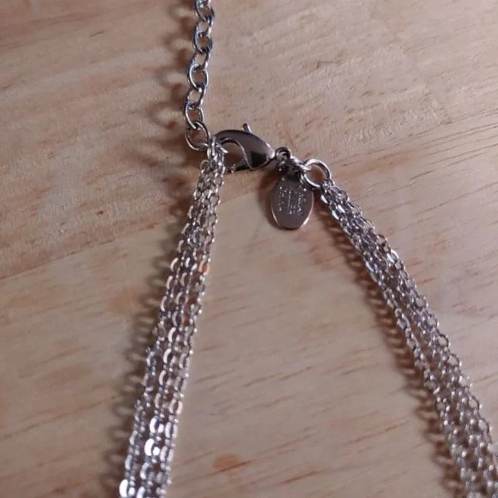 Choker necklaces - lot of two.cor, silver, rhinestone lobster claw